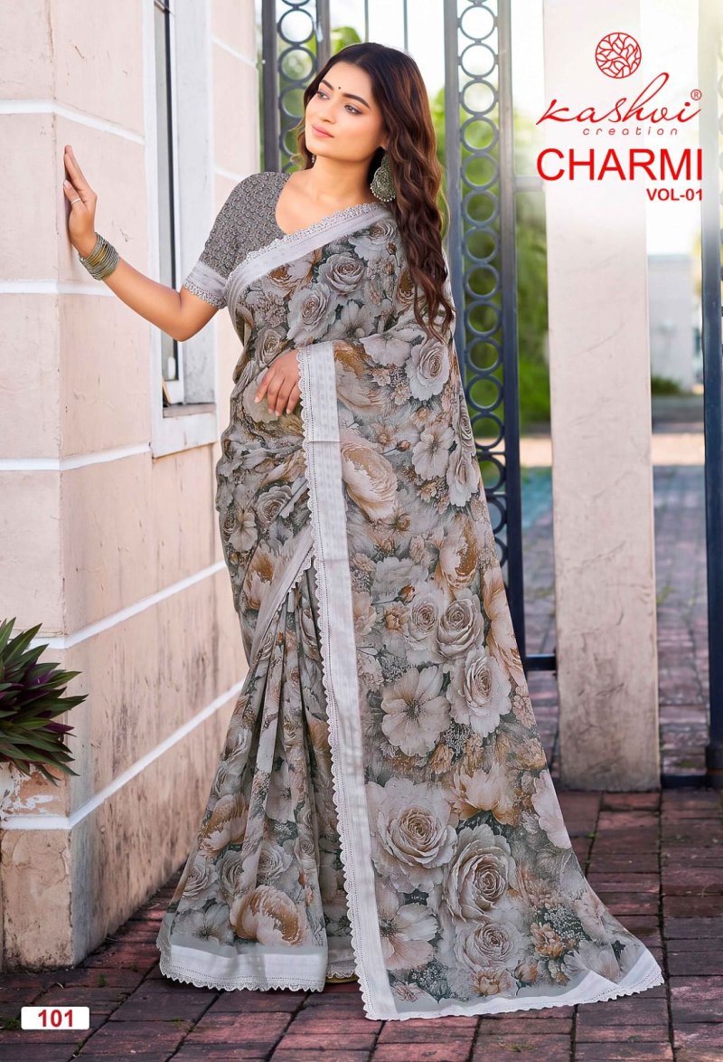 Charmi Vol 1 By Kashvi Weightless Digital Fancy Saree 